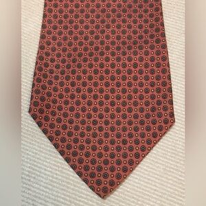 Vtg POLO by Ralph Lauren Terracotta Orange w/Rosettes Silk Neck Tie. Classic